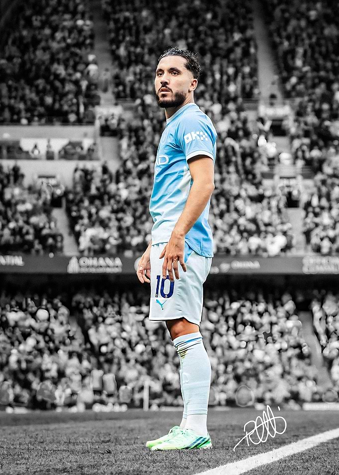 Rayan Cherki Manchester City Portrait