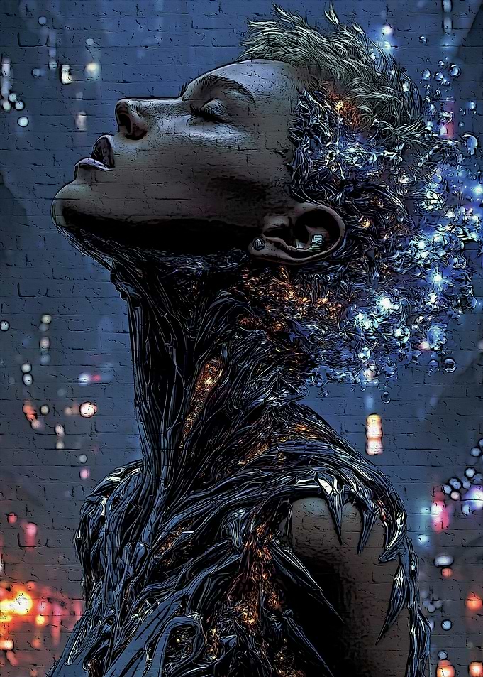 Ethereal Woman with Cosmic Energy