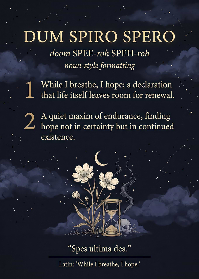 Dum Spiro Spero Inspirational Quote Poster