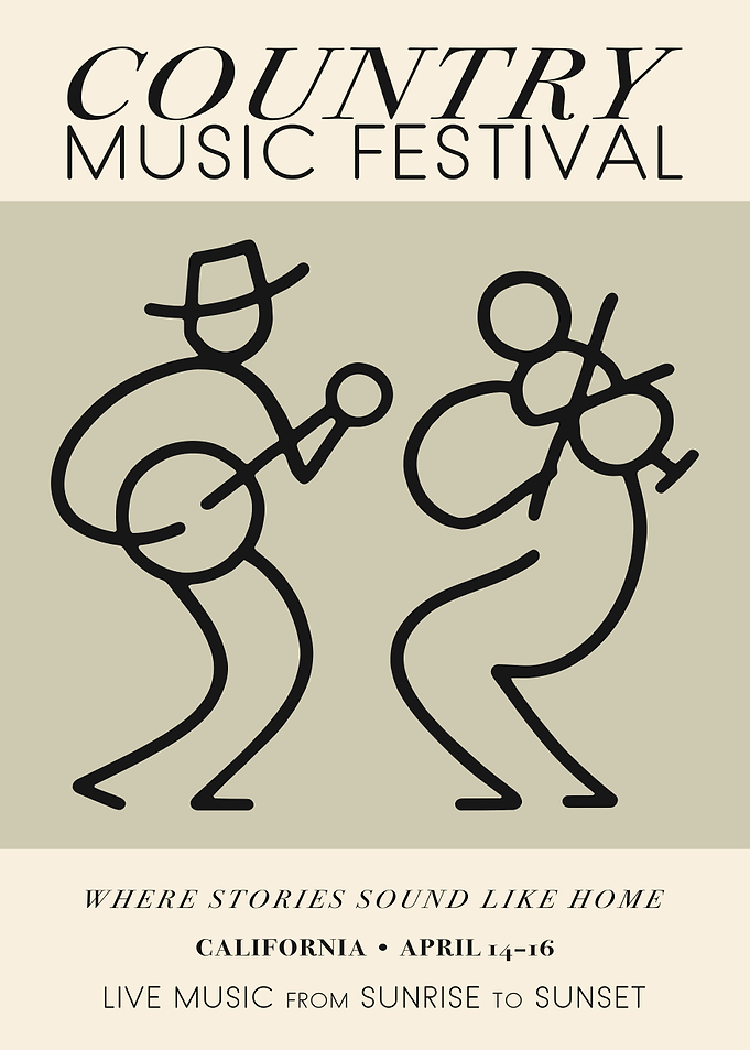 Minimalist Country Music Festival Poster
