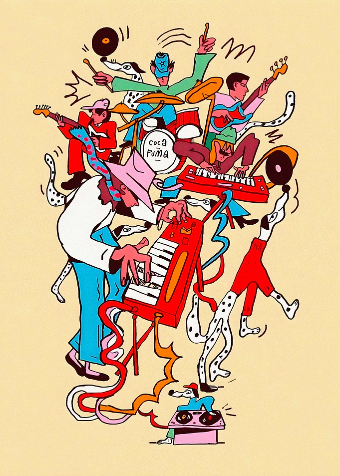 Coca Puma Band Illustration