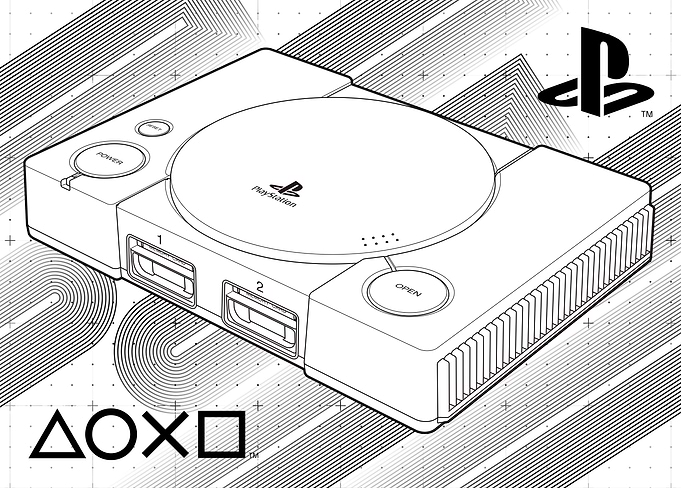 PlayStation - Original Console Isometric Blueprint