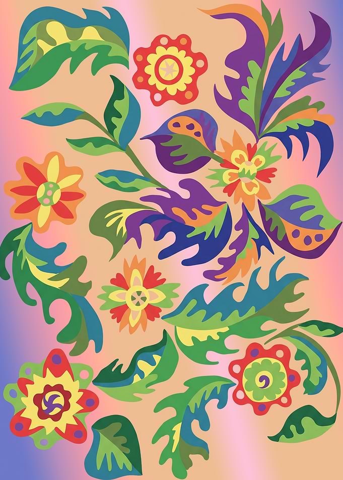 Vibrant Abstract Floral Pattern