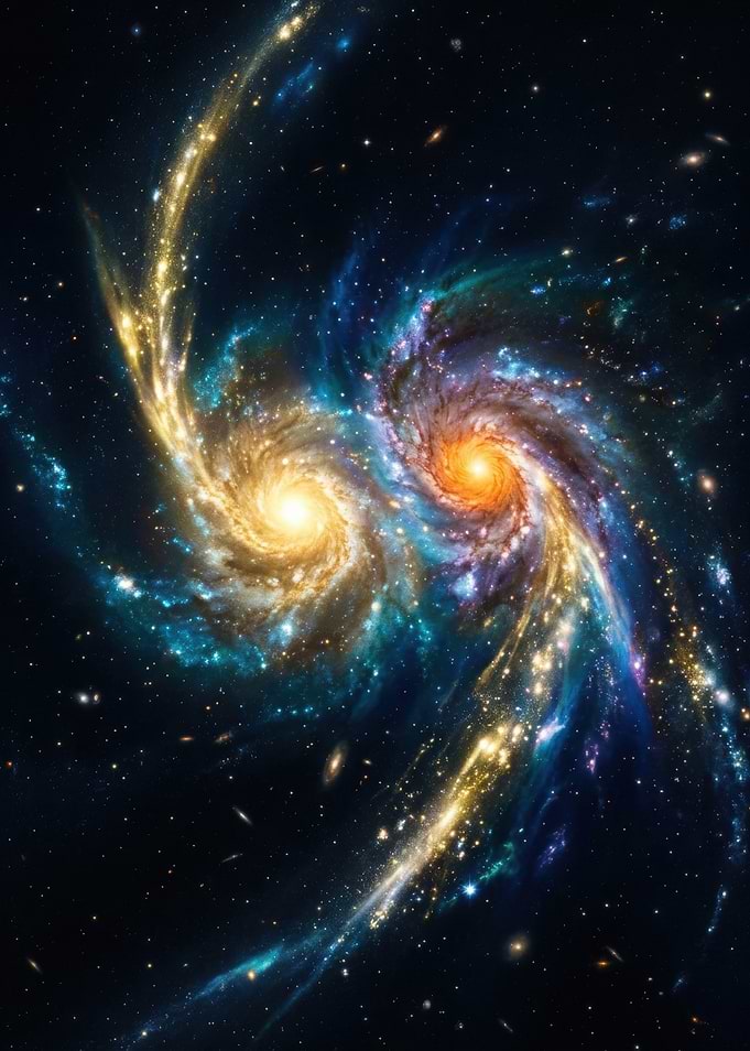 Colliding Spiral Galaxies in Deep Space