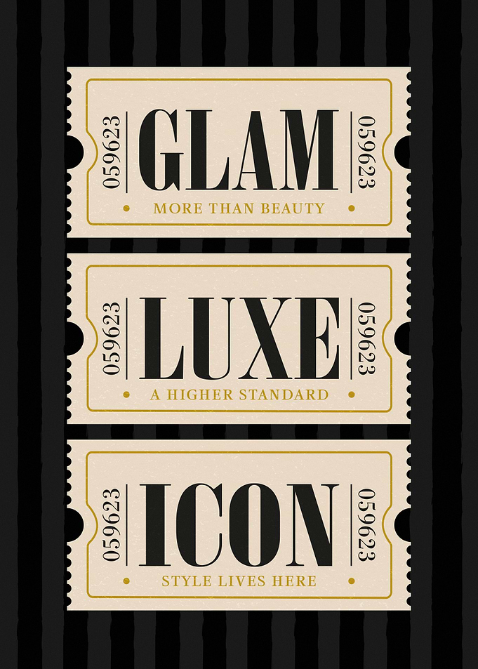 Glam Luxe Icon Ticket Poster