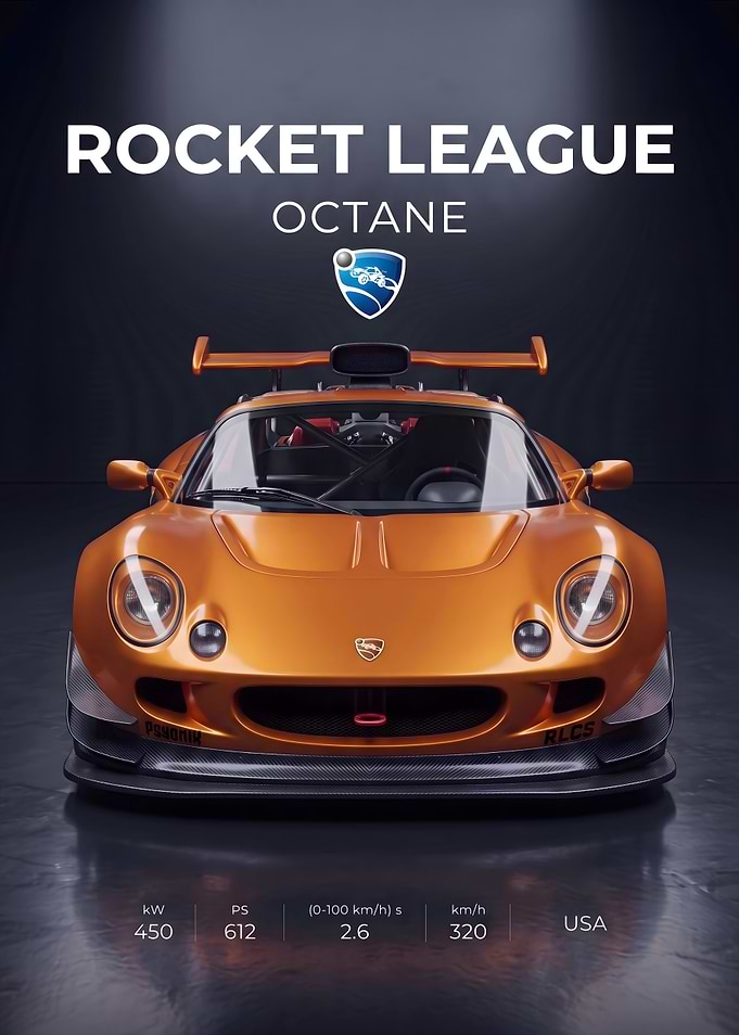 Rocket League Octane Car Poster