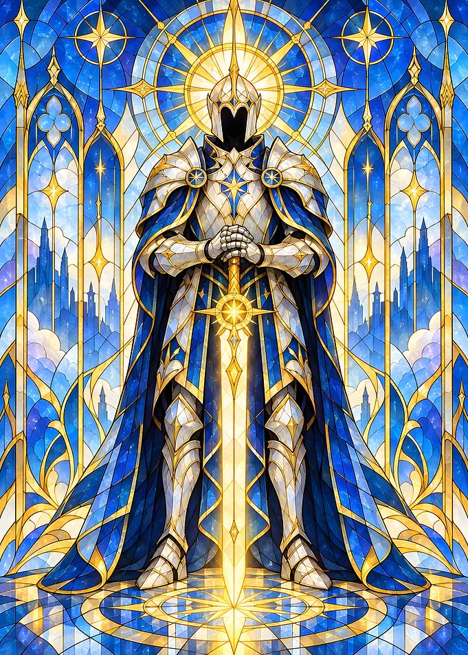 Stained Glass Divine Knight