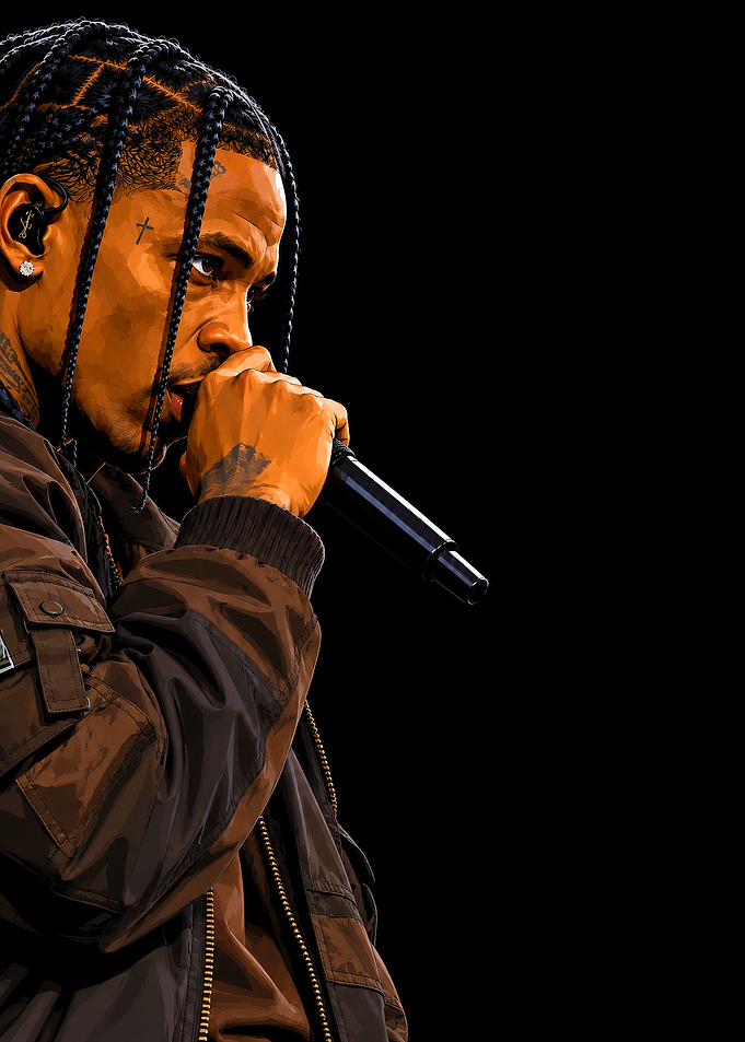 Travis Scott Performing Live Portrait
