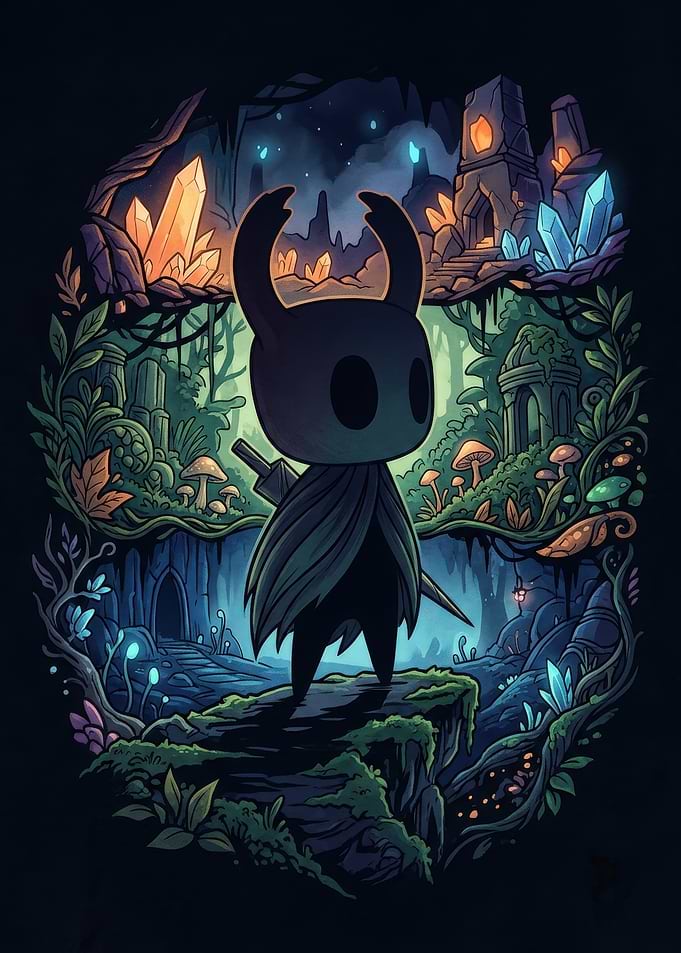 Hollow Knight in Enchanted Cavern