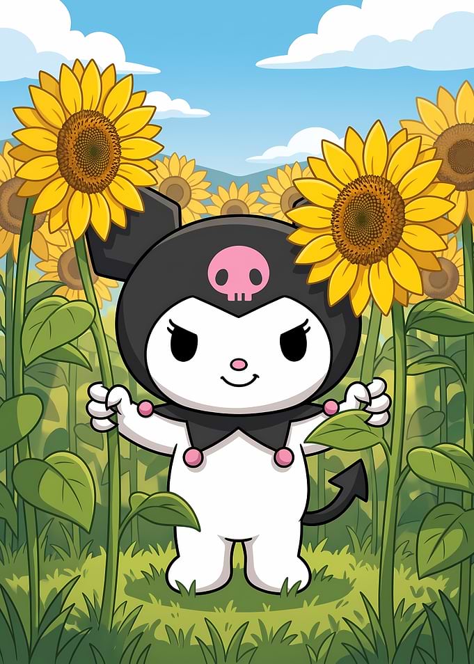 Kuromi in a Sunflower Field