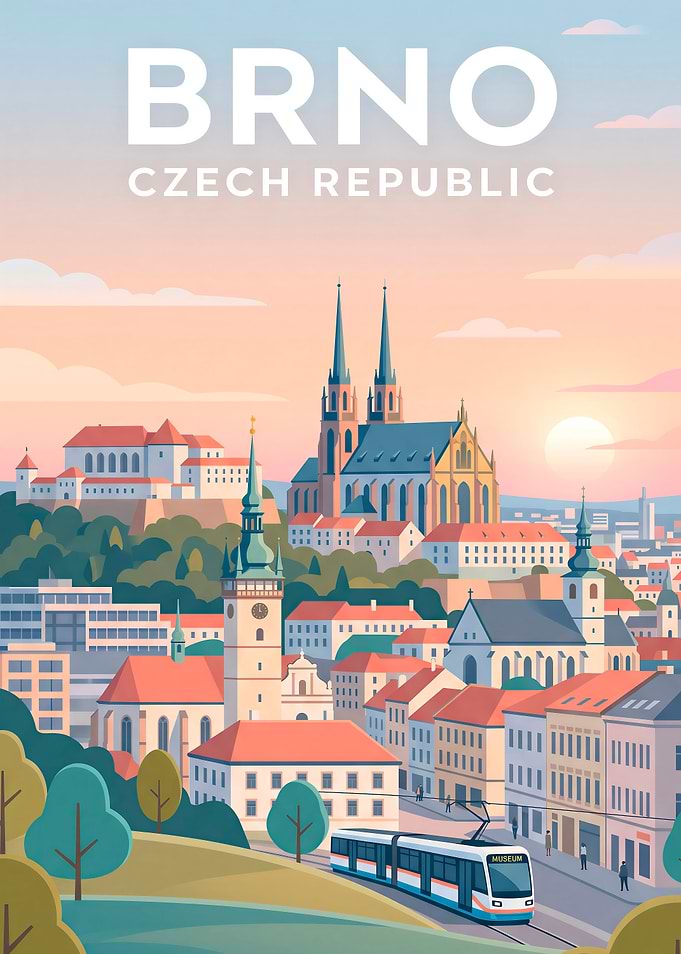 Brno Czech Republic Travel Poster