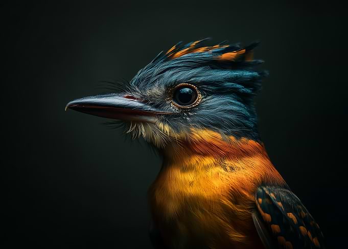 Portrait of a Vibrant Exotic Bird
