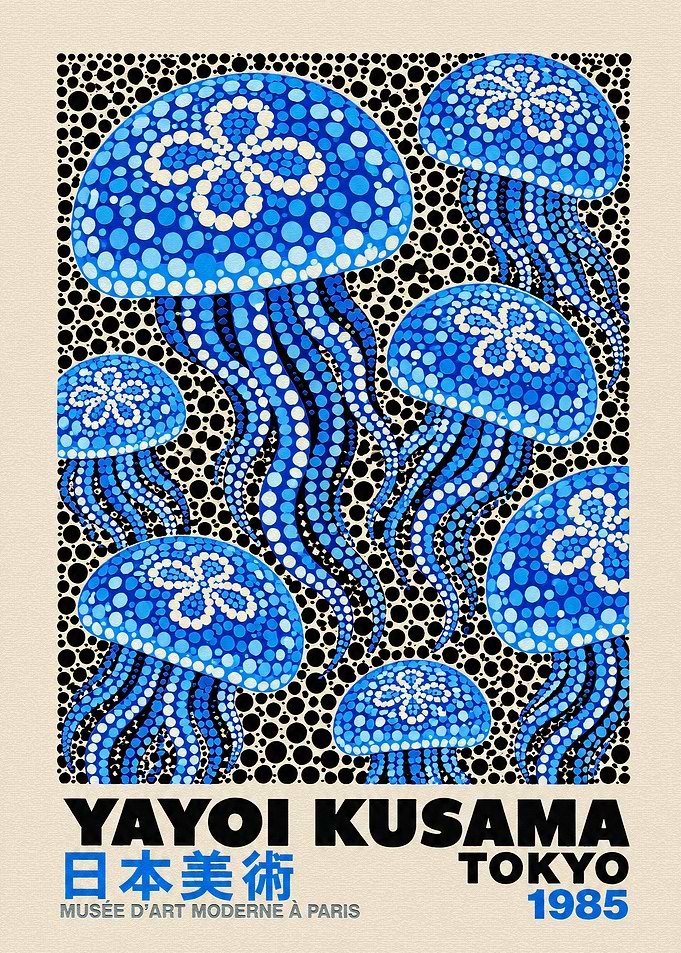 Yayoi Kusama Jellyfish Art Poster