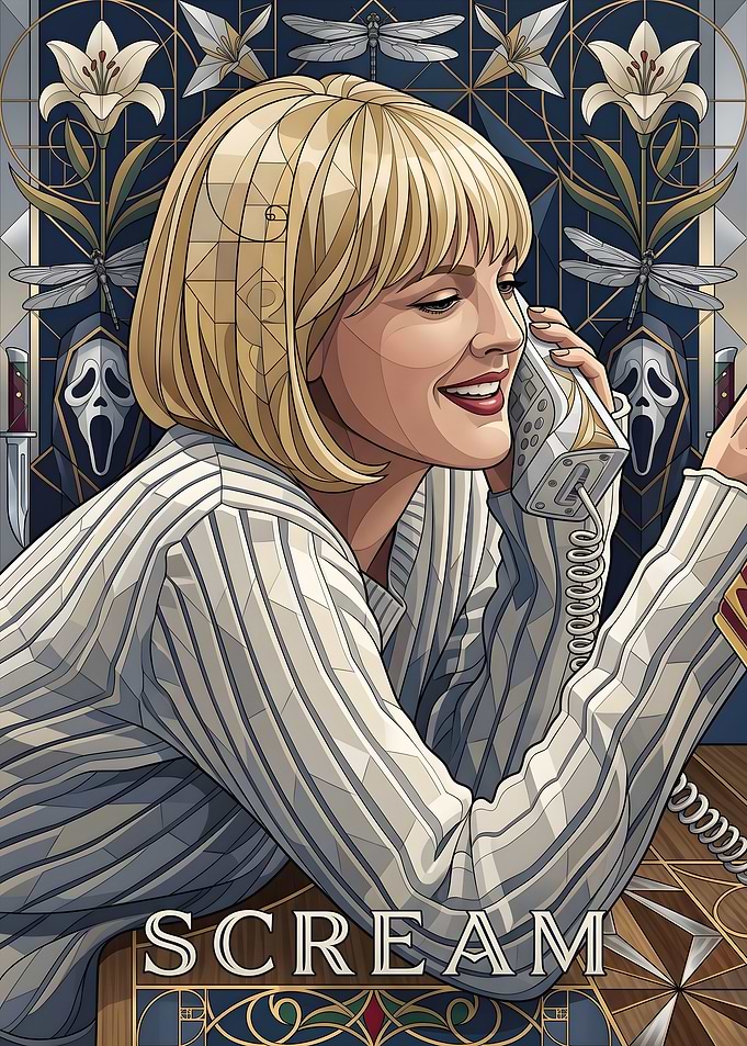 Scream Movie Art Nouveau Poster