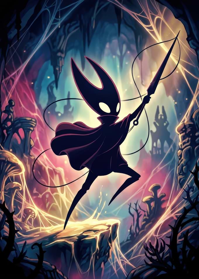 Hornet from Hollow Knight in Deepnest