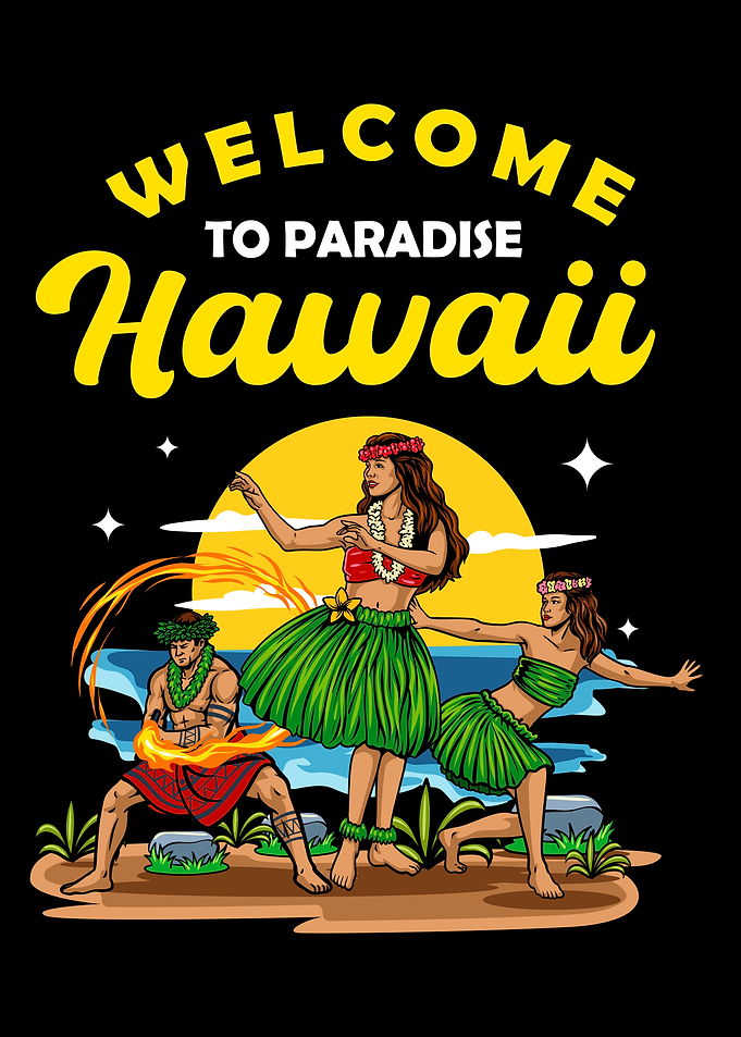 Welcome to Paradise Hawaii Illustration