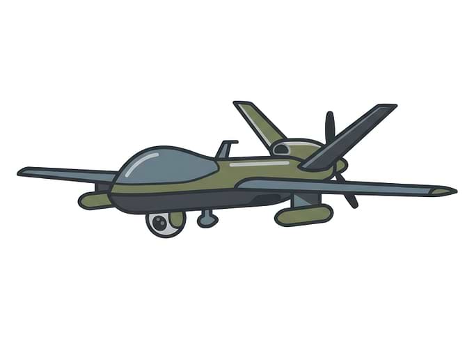 Cartoon Military Surveillance Drone