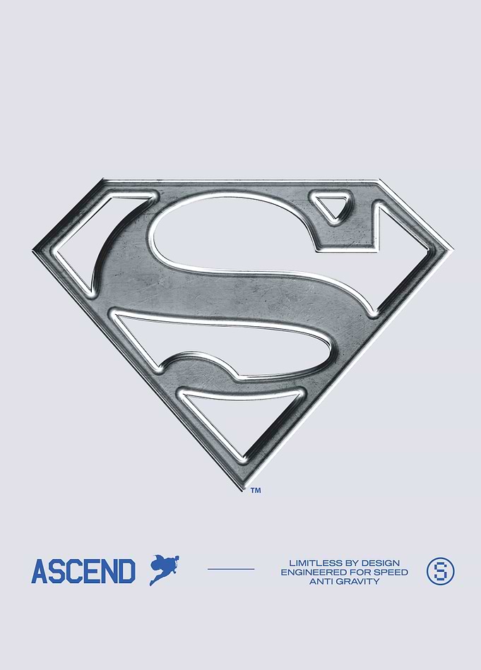 Iconic Metallic Superman Emblem