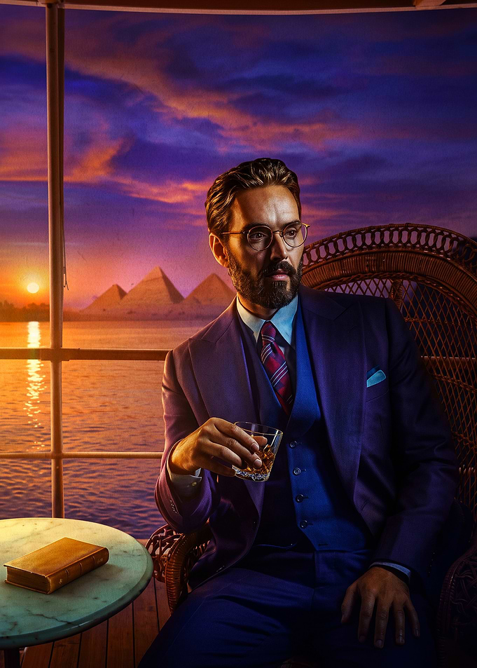 Gentleman Sunset Egypt Portrait Art