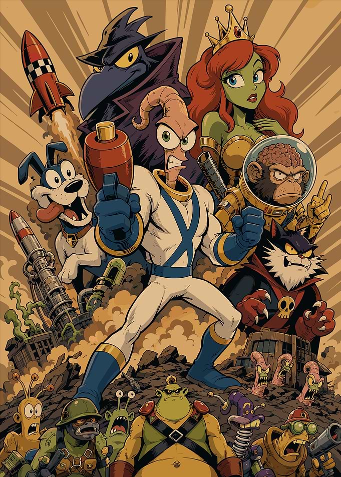 Earthworm Jim and Friends Poster