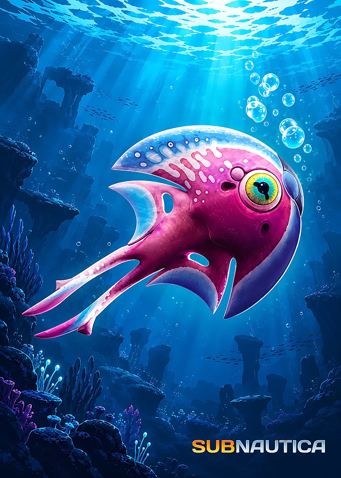 Subnautica Peeper Fish Underwater Poster