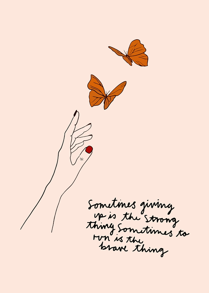 Inspirational Hand and Butterflies Illustration