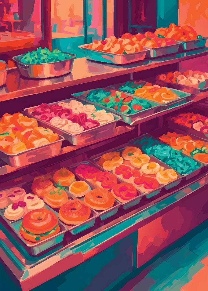 Colorful Buffet Food