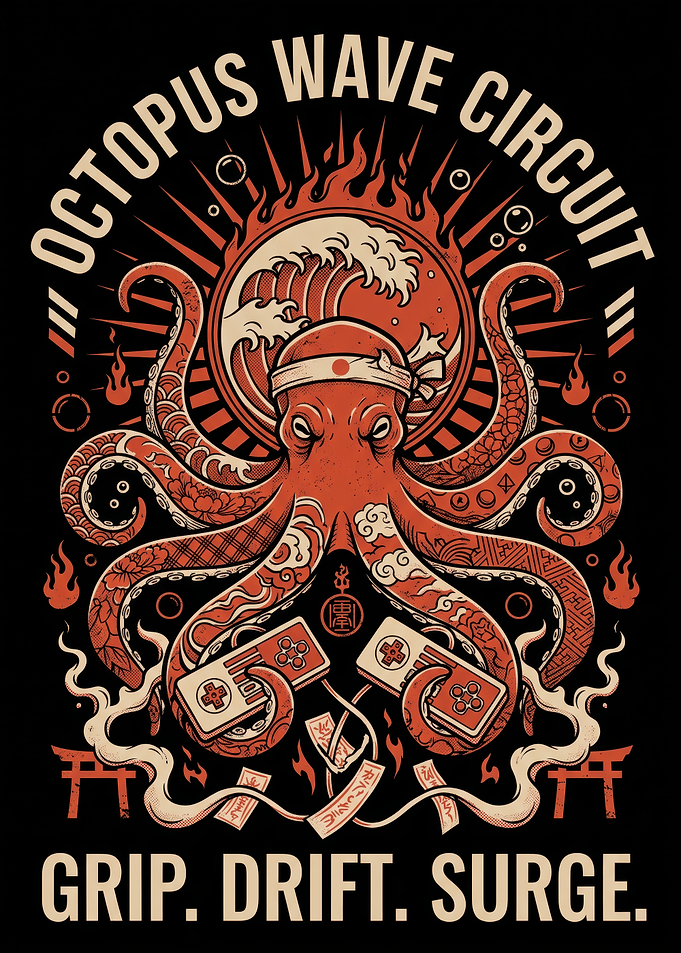 Octopus Wave Circuit Gaming Art