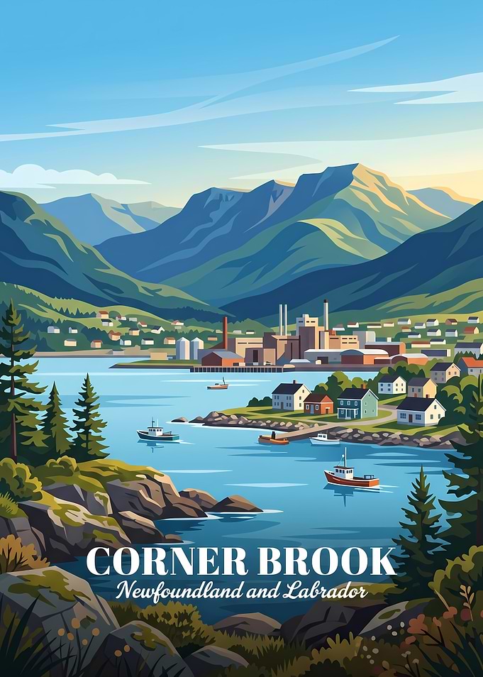 Corner Brook Newfoundland Travel Poster