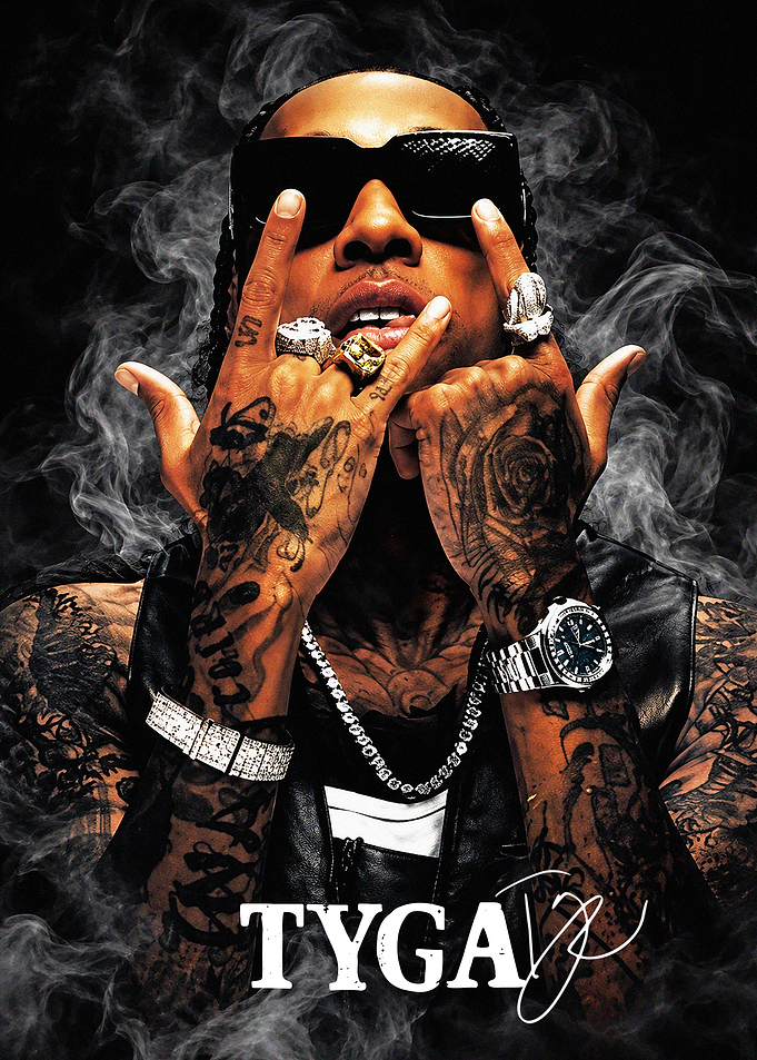 Tyga Portrait with Smoke Effect