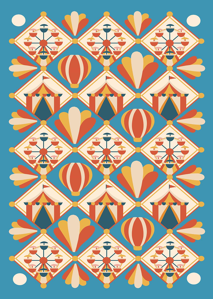 Vintage Carnival Pattern Illustration