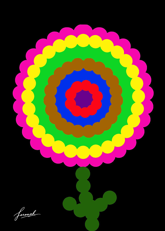 Colorful Dot Art Flower