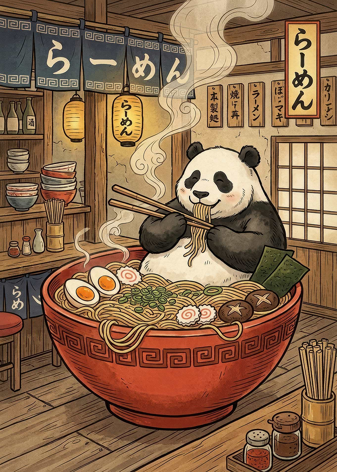 Blushing Cheeks Panda Noodles