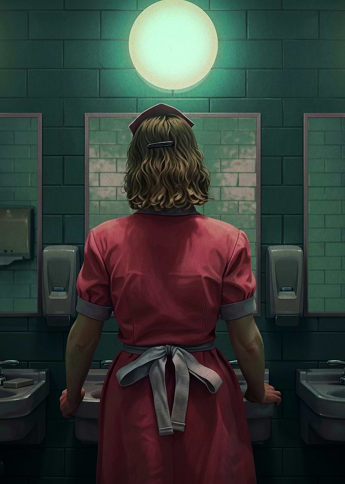 Nurse Restroom Moody Cinematic Art