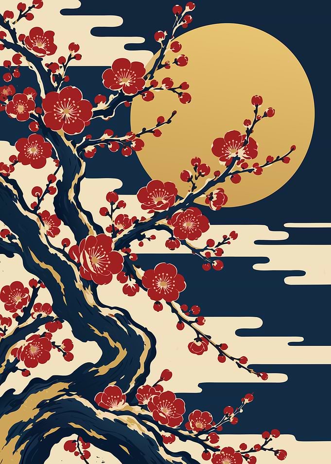 Japanese Plum Blossom Art