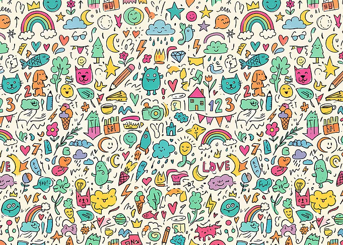 Colorful Hand-Drawn Doodle Pattern