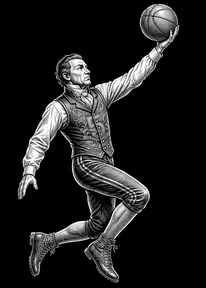 James Monroe Basketball Player Illustration