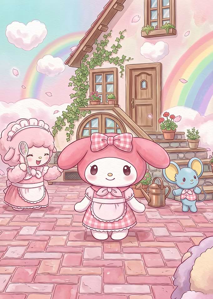 My Melody and Friends Garden Scene