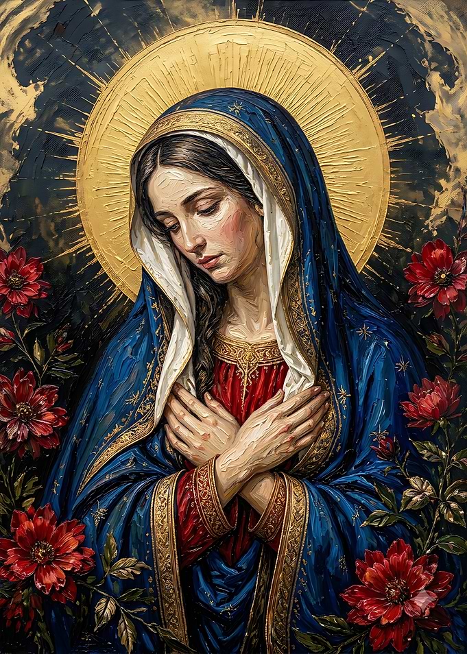 Oil Painting of the Virgin Mary