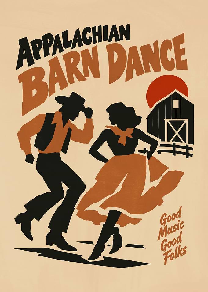 Appalachian Barn Dance Vintage Poster