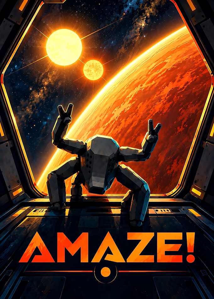 Project Hail Mary Rocky Poster Peace Sign in Space