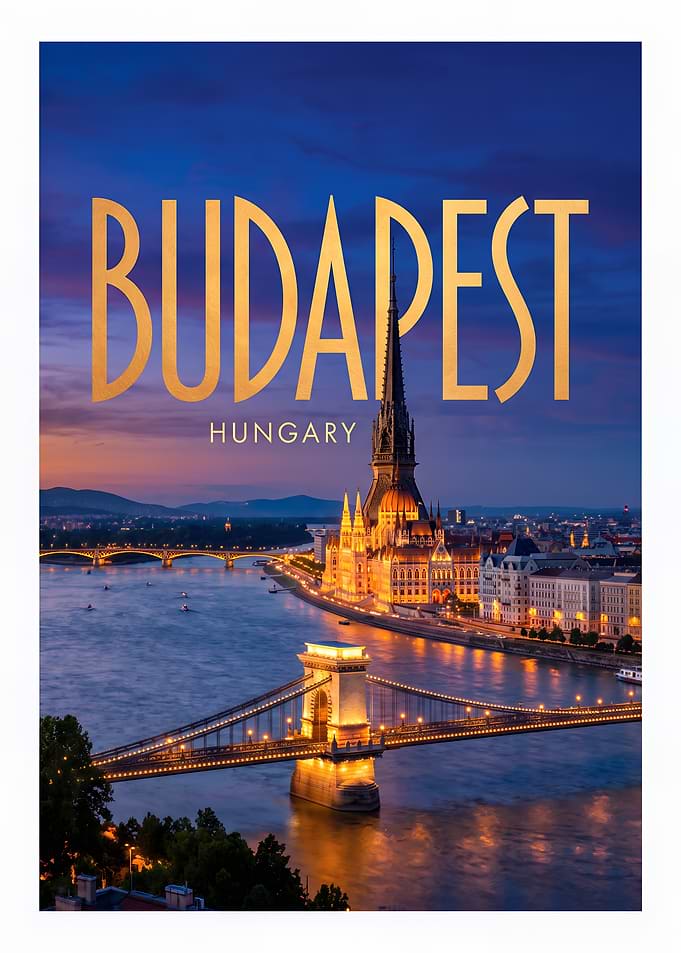 Budapest Hungary Travel Poster