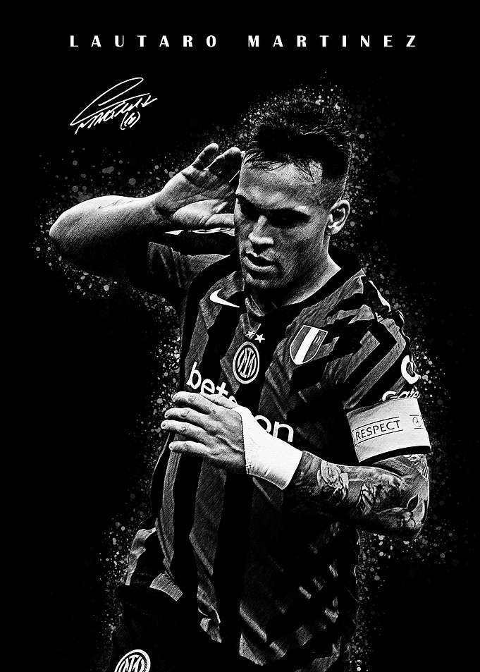 Lautaro Martinez artistic portrait Poster