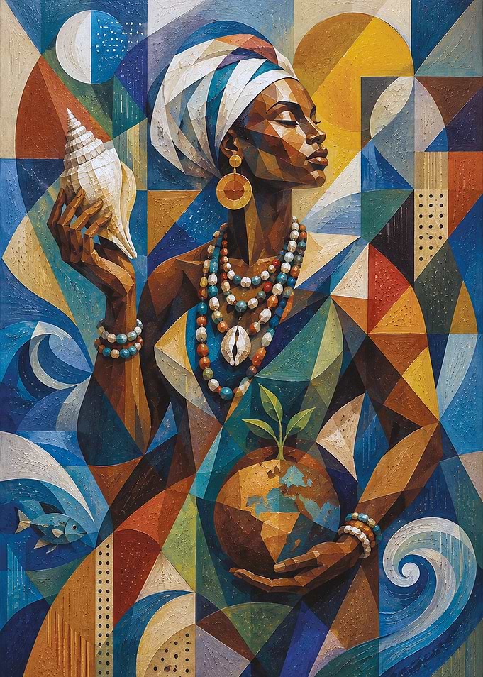 Afrekete Goddess Painting – African Mythology