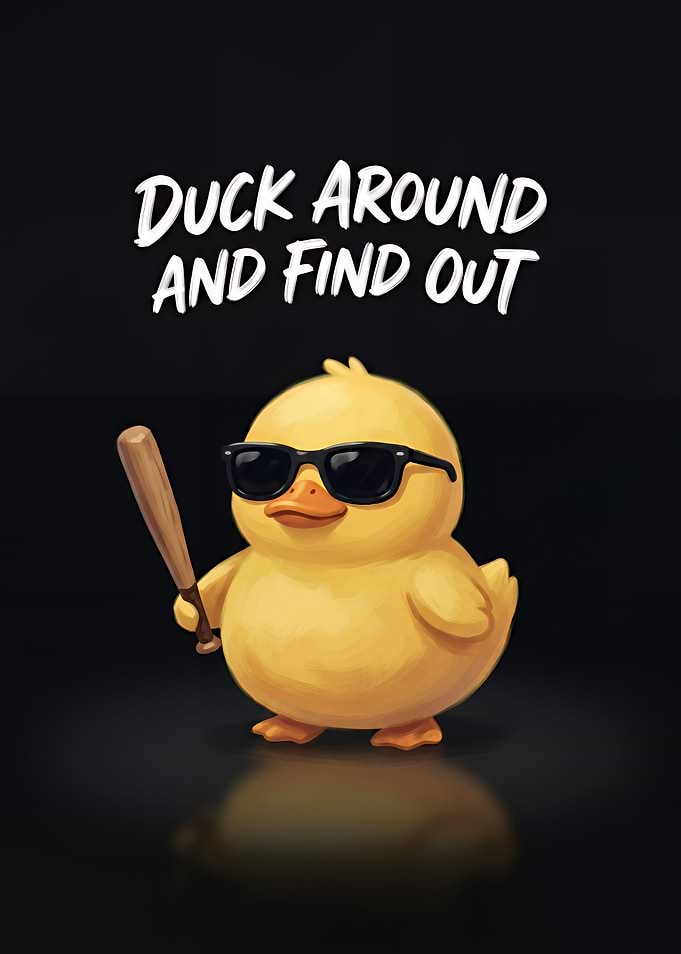 Tough Duck with Baseball Bat