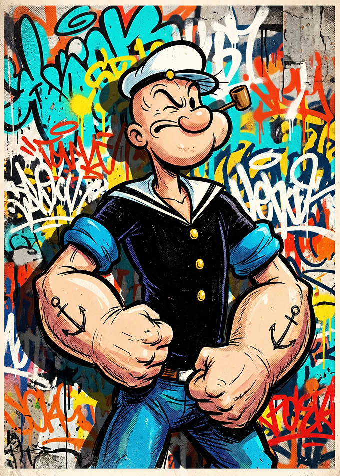 Popeye the Sailor Graffiti Art
