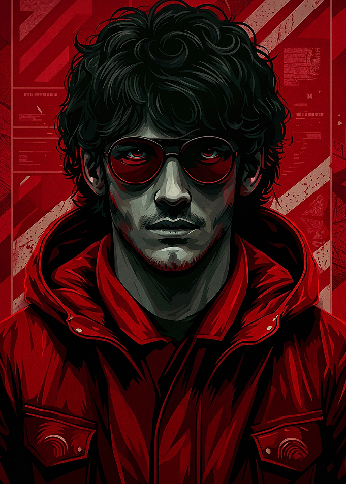 Red Rebel Cyberpunk Hacker Art
