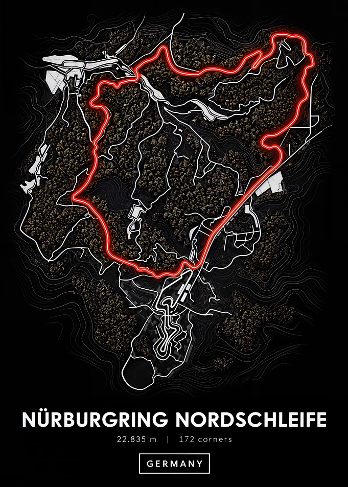 Nürburgring Nordschleife Racetrack Map