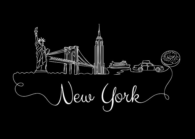 New York City Skyline Line Art