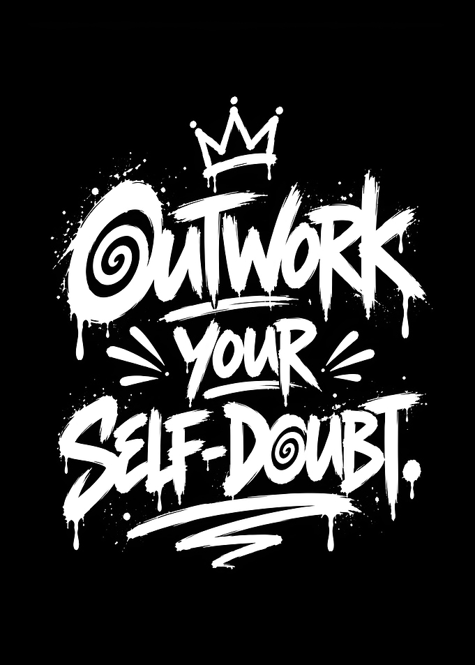 Outwork Your Self Doubt Slogan Art
